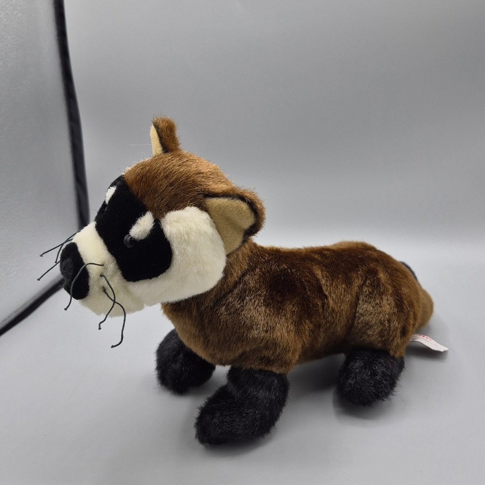 Gund Black Footed Ferret Plush 46128 Vintage 1988 Realistic Stuffed Animal Brown